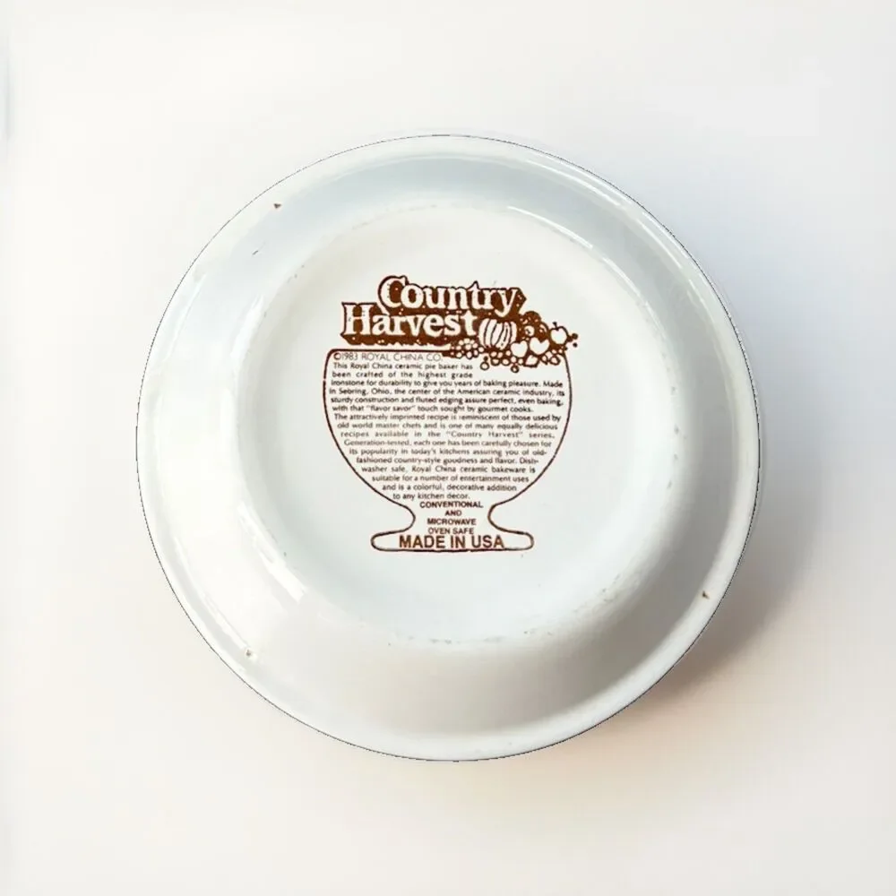 Vtg Royal China Jeannette Apple Pie Recipe Plate 11